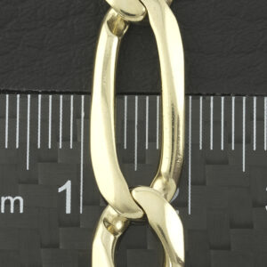 9ct Yellow Gold Figaro Bracelet 8&#8243; 9mm