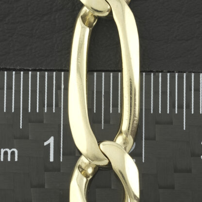 9ct Yellow Gold Figaro Bracelet 8" 9mm - Image 4