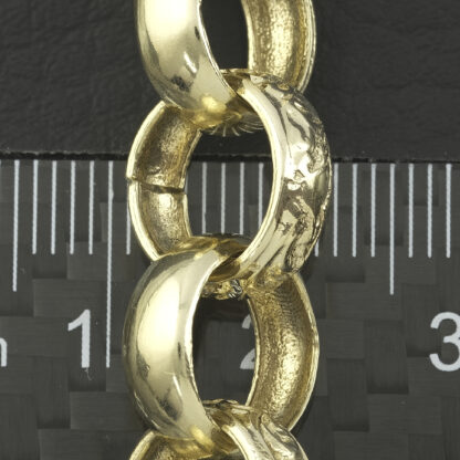 9ct Yellow Gold Patterned Belcher Bracelet 8.5" 12mm - Image 4