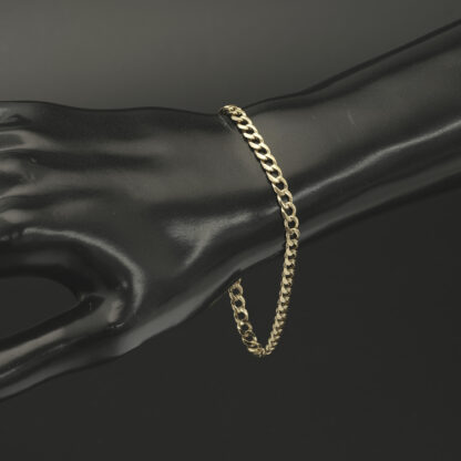 9ct Yellow Gold Curb Bracelet 7.5" 4mm - Image 2