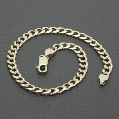 9ct Yellow Gold Curb Bracelet 7.5" 4mm - Image 3