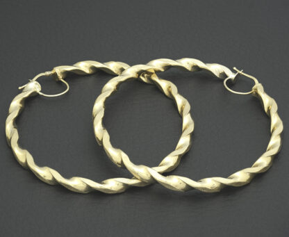 9ct Yellow Gold Hoop Earrings - Image 2