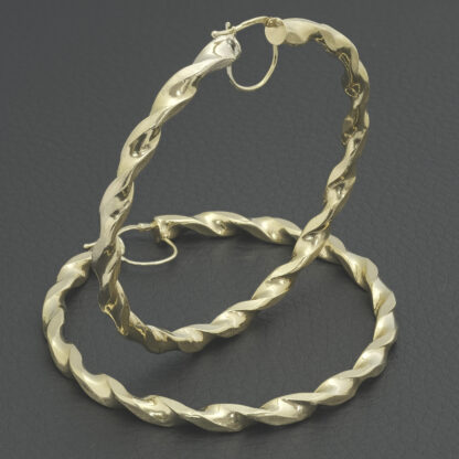 9ct Yellow Gold Hoop Earrings - Image 3