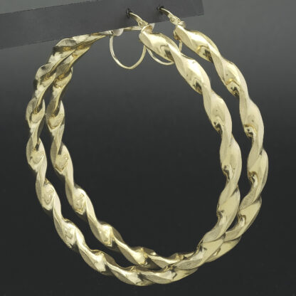 9ct Yellow Gold Hoop Earrings - Image 4