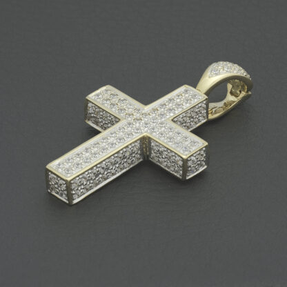 18ct Yellow Gold Gemstone Cross Pendant - Image 2