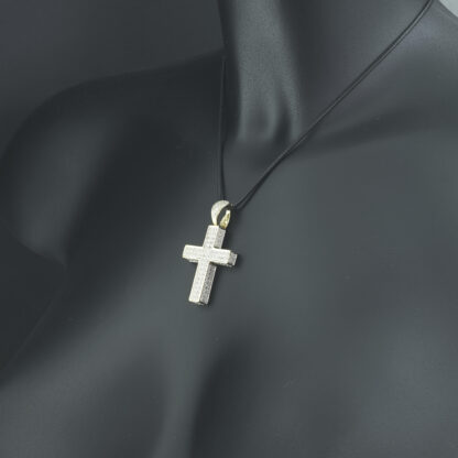 18ct Yellow Gold Gemstone Cross Pendant - Image 4