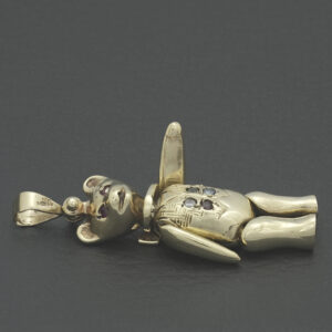 9ct Yellow Gold Gemstone Teddy Bear Pendant