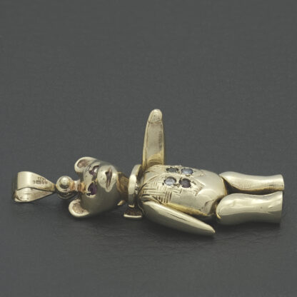 9ct Yellow Gold Gemstone Teddy Bear Pendant - Image 3
