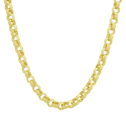 9ct Yellow Gold Pattenered Belcher 23.5" 6.5mm