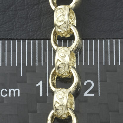 9ct Yellow Gold Pattenered Belcher 23.5" 6.5mm - Image 4