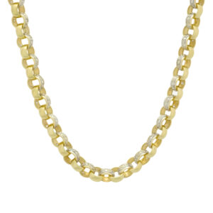 9ct Yellow Gold Gemstone Belcher Chain 22&#8243; 7mm