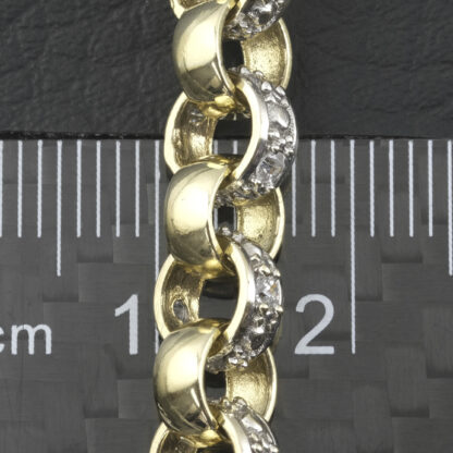 9ct Yellow Gold Gemstone Belcher Chain 22" 7mm - Image 3
