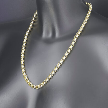 9ct Yellow Gold Gemstone Belcher Chain 22" 7mm - Image 2
