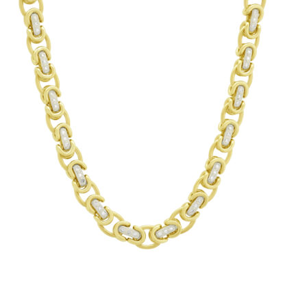 9ct Yellow Gold Gemstone King Chain 18" 8.5mm