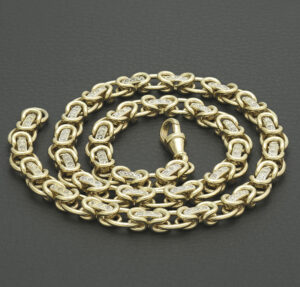 9ct Yellow Gold Gemstone King Chain 18&#8243; 8.5mm