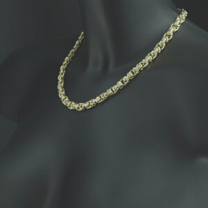 9ct Yellow Gold Gemstone King Chain 18&#8243; 8.5mm