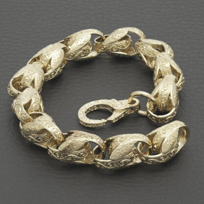 9ct Yellow Gold Tulip Bracelet 8.5" 10.5mm - Image 4
