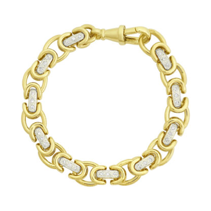 9ct Yellow Gold Gemstone King Bracelet 6" 8.5mm