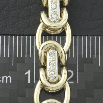 9ct Yellow Gold Gemstone King Bracelet 6" 8.5mm - Image 2