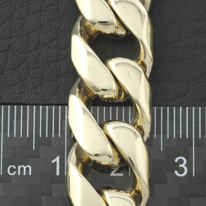 9ct Yellow Gold Figaro Bracelet 9'' 14mm - Image 2