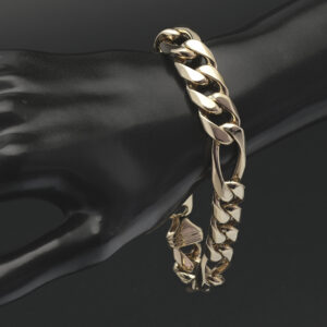 9ct Yellow Gold Figaro Bracelet 9&#8221; 14mm