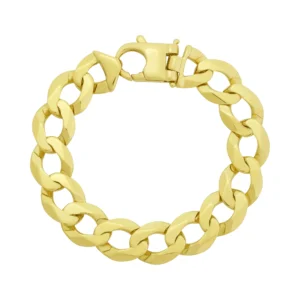 9ct Yellow Gold Curb Bracelet 8.5&#8243; 15.5mm