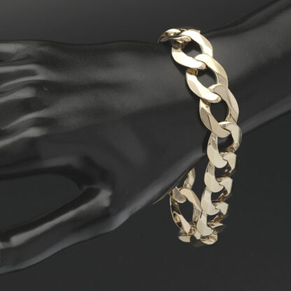 9ct Yellow Gold Curb Bracelet 8.5" 15.5mm - Image 3