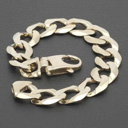 9ct Yellow Gold Curb Bracelet 8.5" 15.5mm - Image 4