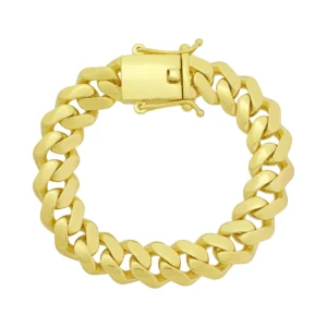 18ct Yellow Gold Cuban Bracelet 9&#8221; 16mm