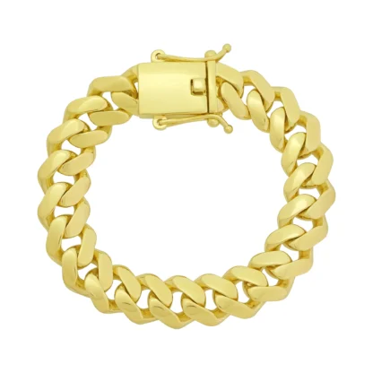 18ct Yellow Gold Cuban Bracelet 9'' 16mm