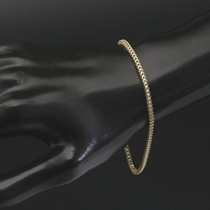 18ct Yellow Gold Franco Bracelet 7.5" 2mm - Image 3