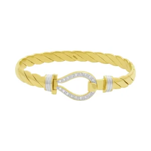 9ct Yellow Gold Diamond Loop Bangle