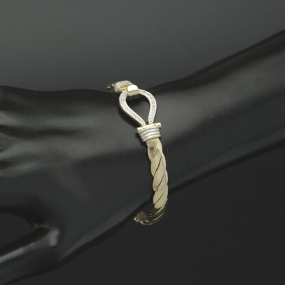 9ct Yellow Gold Diamond Loop Bangle - Image 4
