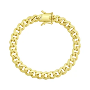 9ct Yellow Cuban Bracelet 7&#8243; 7.5mm