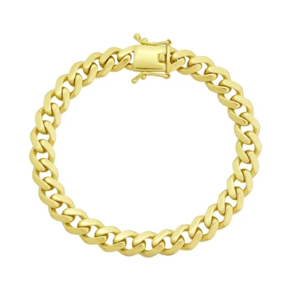 9ct Yellow Cuban Bracelet 7" 7.5mm