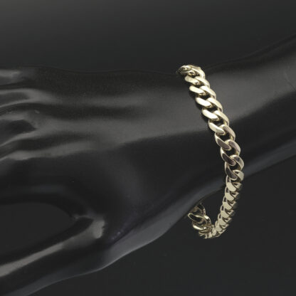 9ct Yellow Cuban Bracelet 7" 7.5mm - Image 3