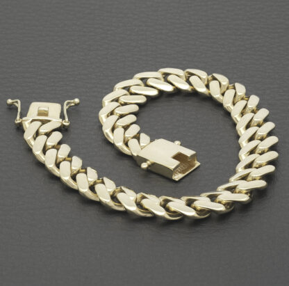 9ct Yellow Cuban Bracelet 8" 10.5mm - Image 4