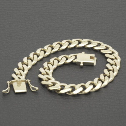 9ct Yellow Cuban Bracelet 7" 7.5mm - Image 4