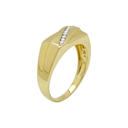 9ct Yellow Gold 0.15ct Diamond Signet Ring