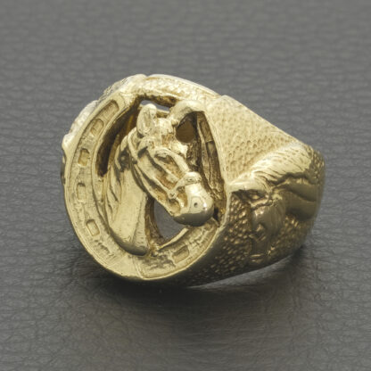 9ct Yellow Gold Horseshoe Ring - Image 3