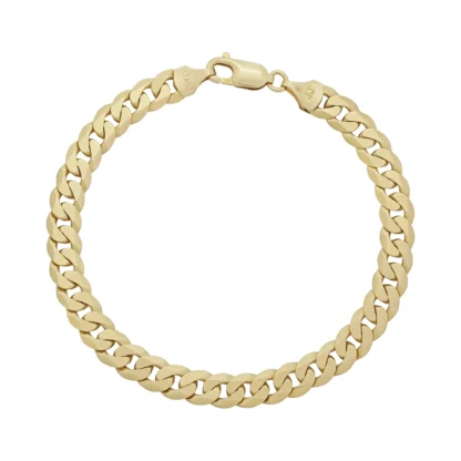 9ct Yellow Gold Curb Bracelet 8" 7mm