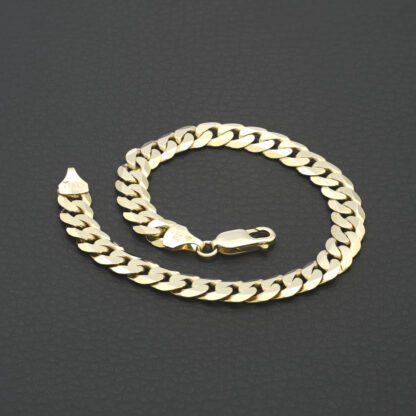 9ct Yellow Gold Curb Bracelet 8" 7mm - Image 4