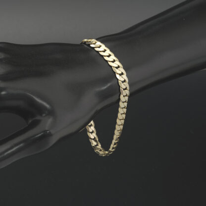 9ct Yellow Gold Curb Bracelet 8" 7mm - Image 3