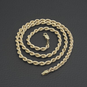 9ct Yellow Gold Rope Chain 23″ 4.5mm