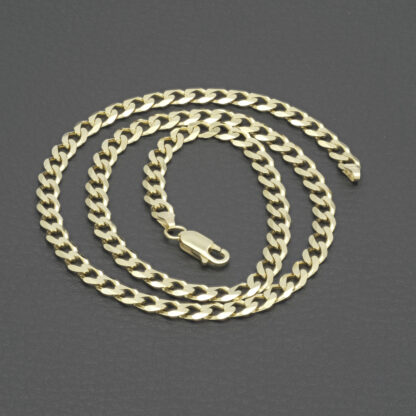 9ct Yellow Gold Curb Chain 16" 4.5mm - Image 2