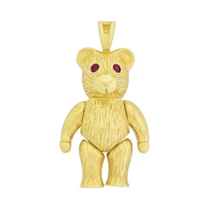 9ct Yellow Gold Gemstone Teddy Bear Pendant