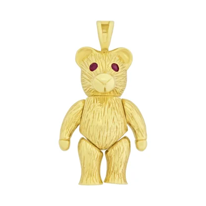 9ct Yellow Gold Gemstone Teddy Bear Pendant