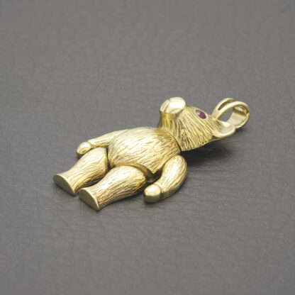 9ct Yellow Gold Gemstone Teddy Bear Pendant - Image 2