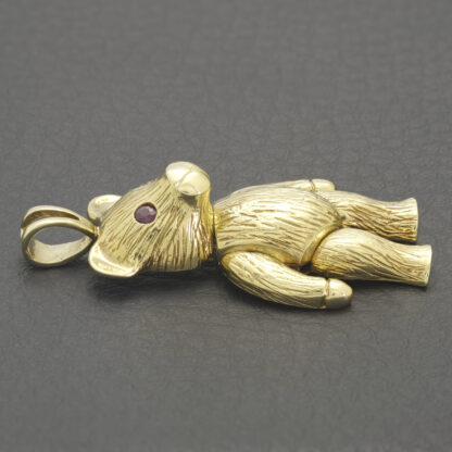 9ct Yellow Gold Gemstone Teddy Bear Pendant - Image 3