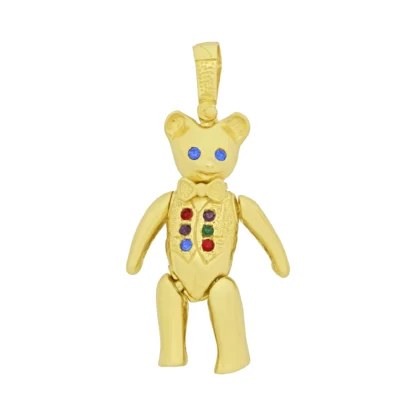 9ct Yellow Gold Gemstone Teddy Bear Pendant